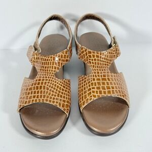 SAS Tripad‎ Comfort Women's Sandals 7.5 N Brown Croc Print Slingback Low Heel